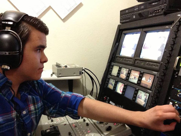 Myself in a control room doing a live broadcast